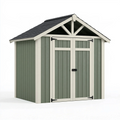Abri de jardin 180 x 120 x 200 cm en bois vert sauge à double porte style chalet