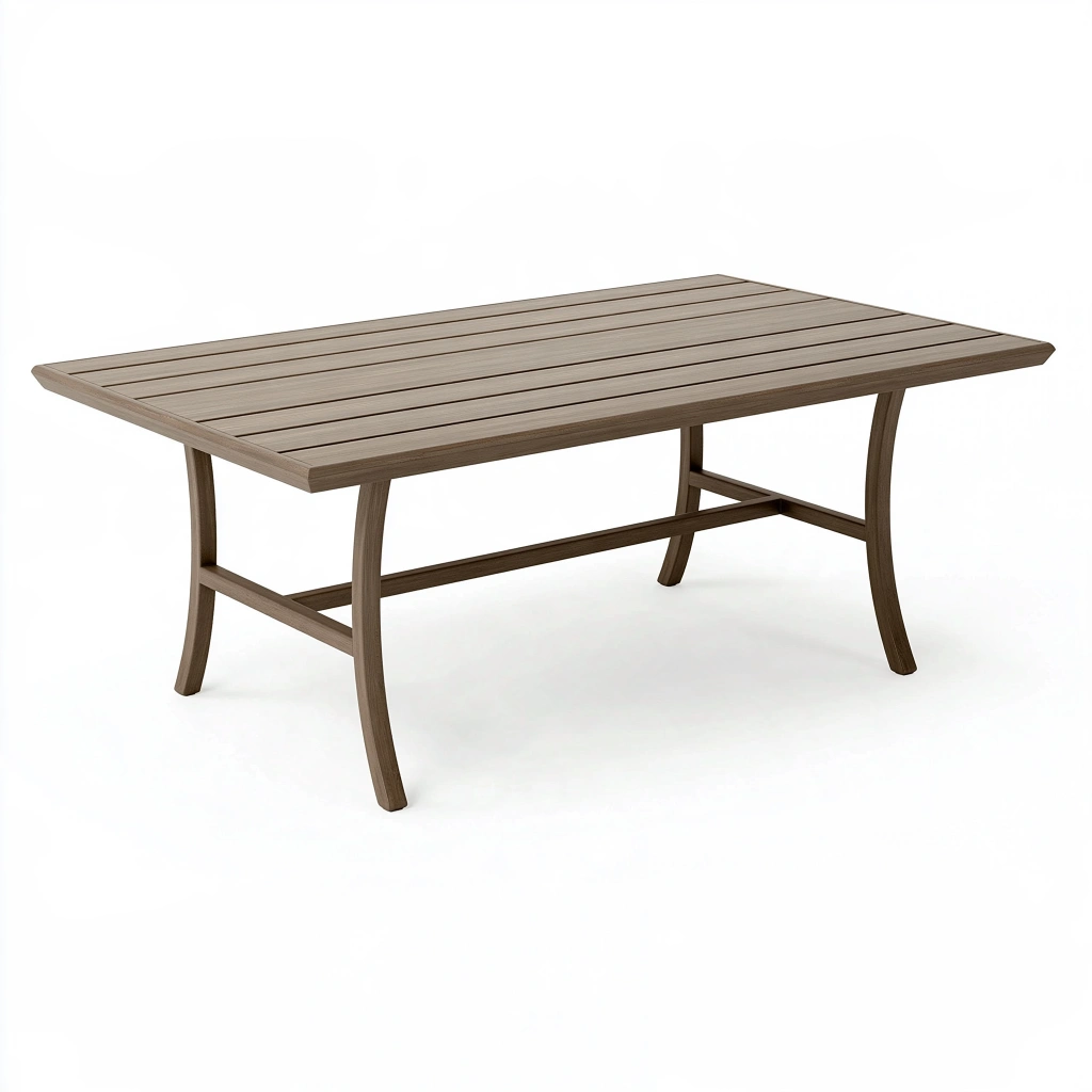 Table de jardin 180 x 90 x 75 cm en bois marron à plateau à lattes