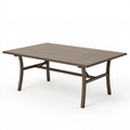 Table de jardin rectangulaire 180 x 90 cm en aluminium taupe à lattes