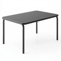 Table de jardin 160 x 90 x 75 cm en aluminium noir à plateau à lattes