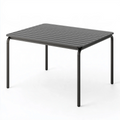Table de jardin 120 x 70 x 75 cm en métal gris foncé à lattes style contemporain