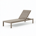 Bain de soleil 200 x 65 cm en métal taupe à dossier réglable