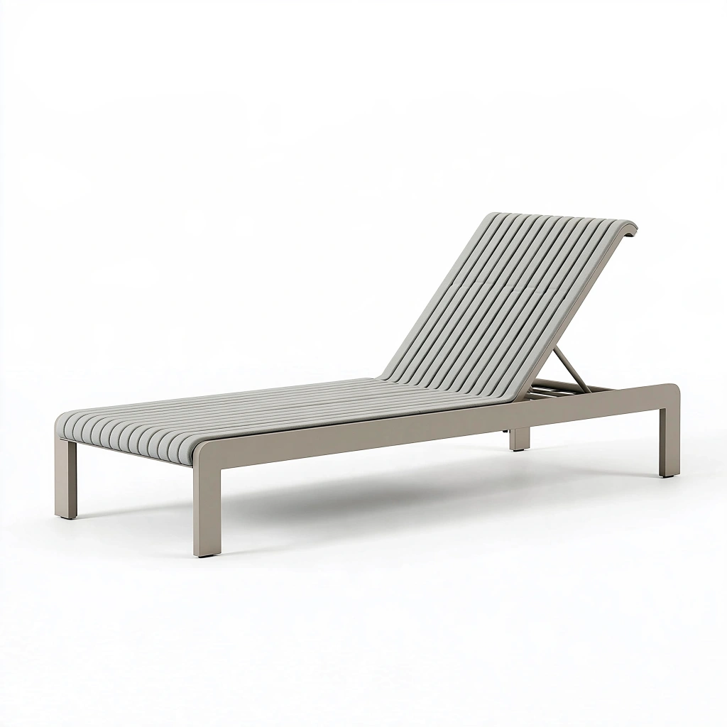 Chaise longue de jardin 200 x 70 cm en métal gris réglable à lattes