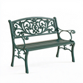Banc de jardin 120 x 60 x 95 cm en métal vert foncé style classique