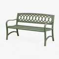 Banc de jardin 122 x 60 x 88 cm en métal vert style classique 2 places